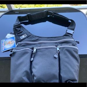 Diaper Dude Diaper Bag black/gray trim. NWT